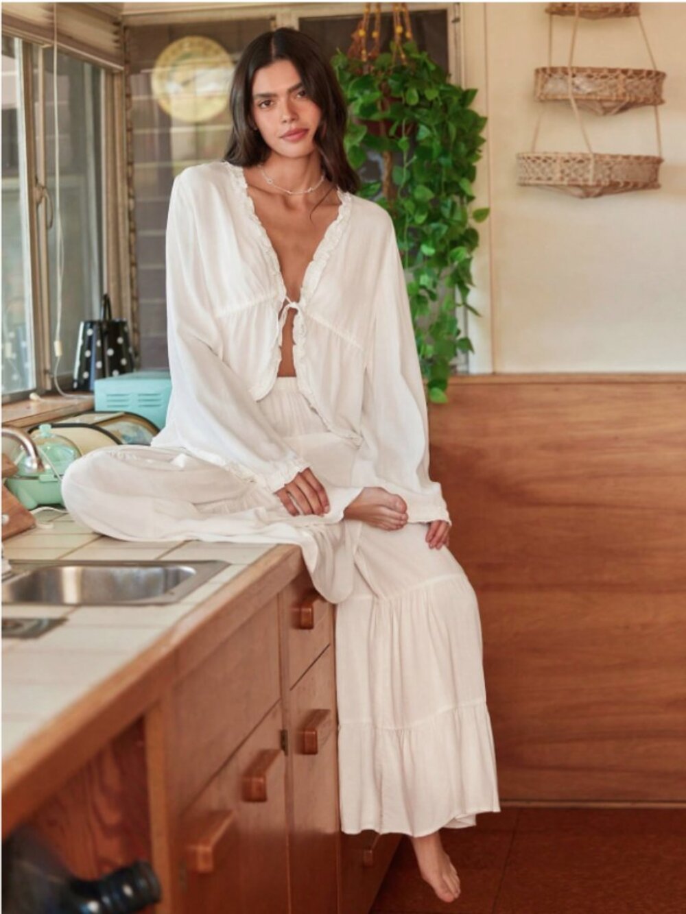 Women’s White Elegant Lounge Or Sleepwear Set